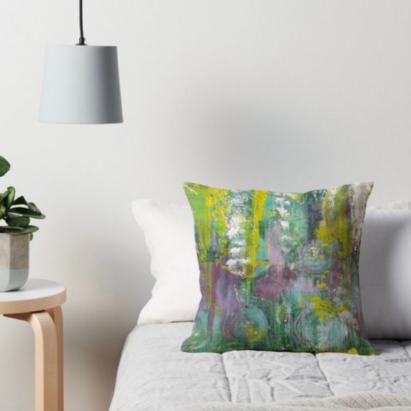 NWT 16"x16" Canvas Artisan Throw Pillow, Home Decor, Art by Noora Elkoussy - Picture 2 of 9